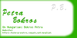 petra bokros business card